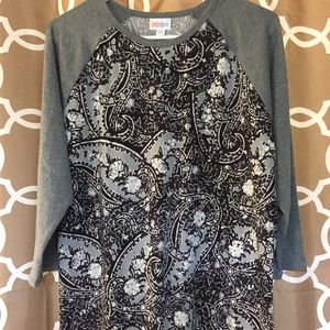 LuLaRoe gray, black, and white paisley Randy